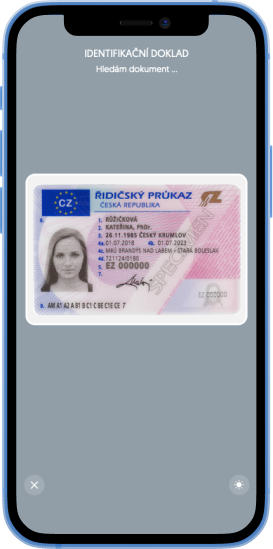 Ověření identity z identifikačního dokladu